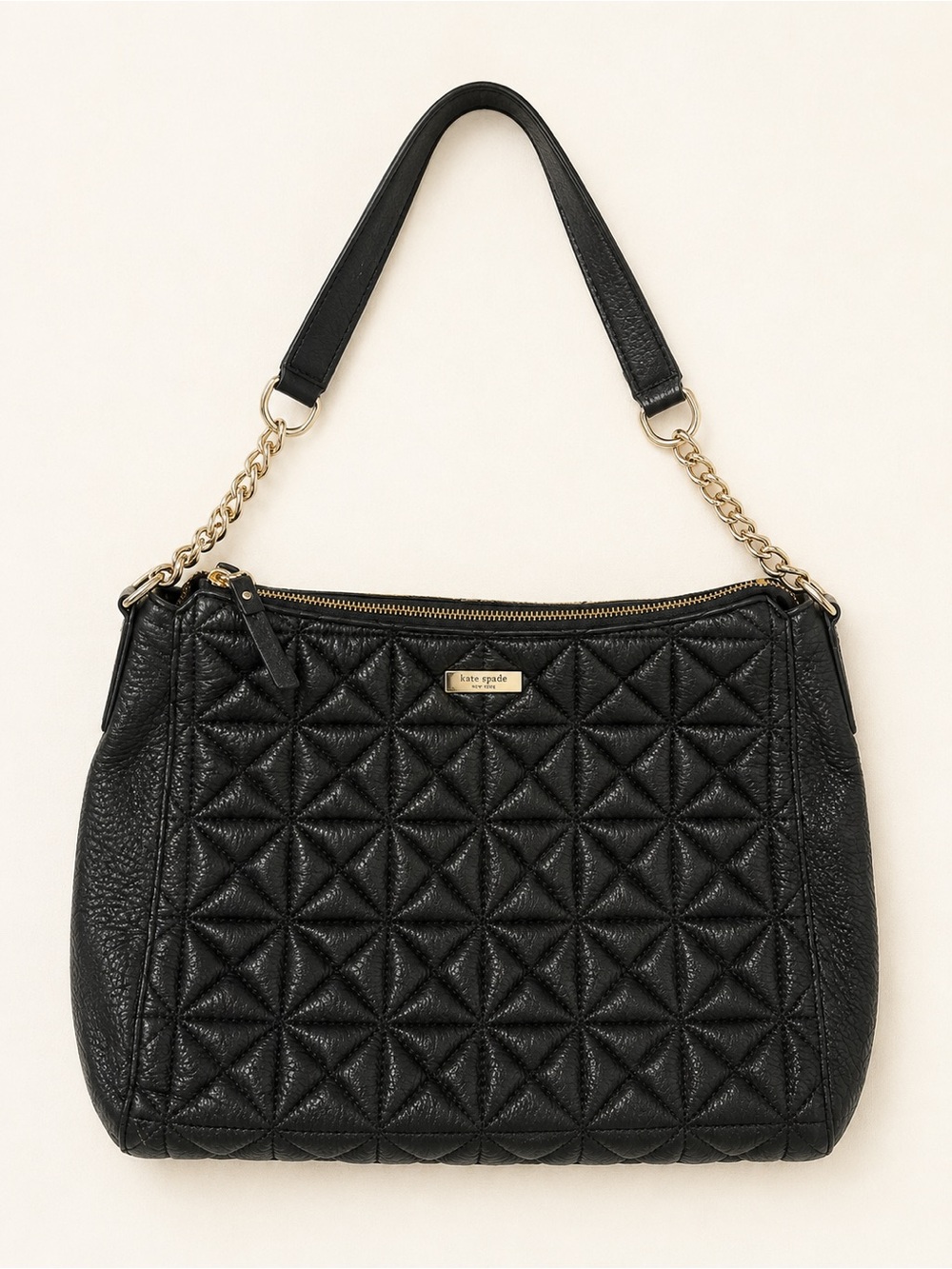Kate Spade Whitaker Place Aurelia Black Quilted Leather Shoulder Bag